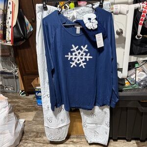 Midnight Maddie 4 Piece Blue Pajama Set With Adorable Penguins!